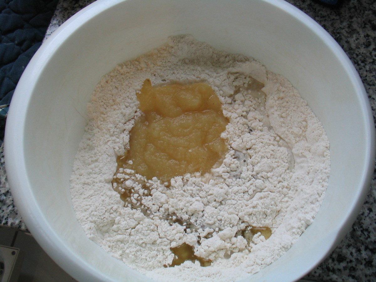 Place all of the dough ingredients (everything in the ingredient list other than the filling) into a large bowl.
