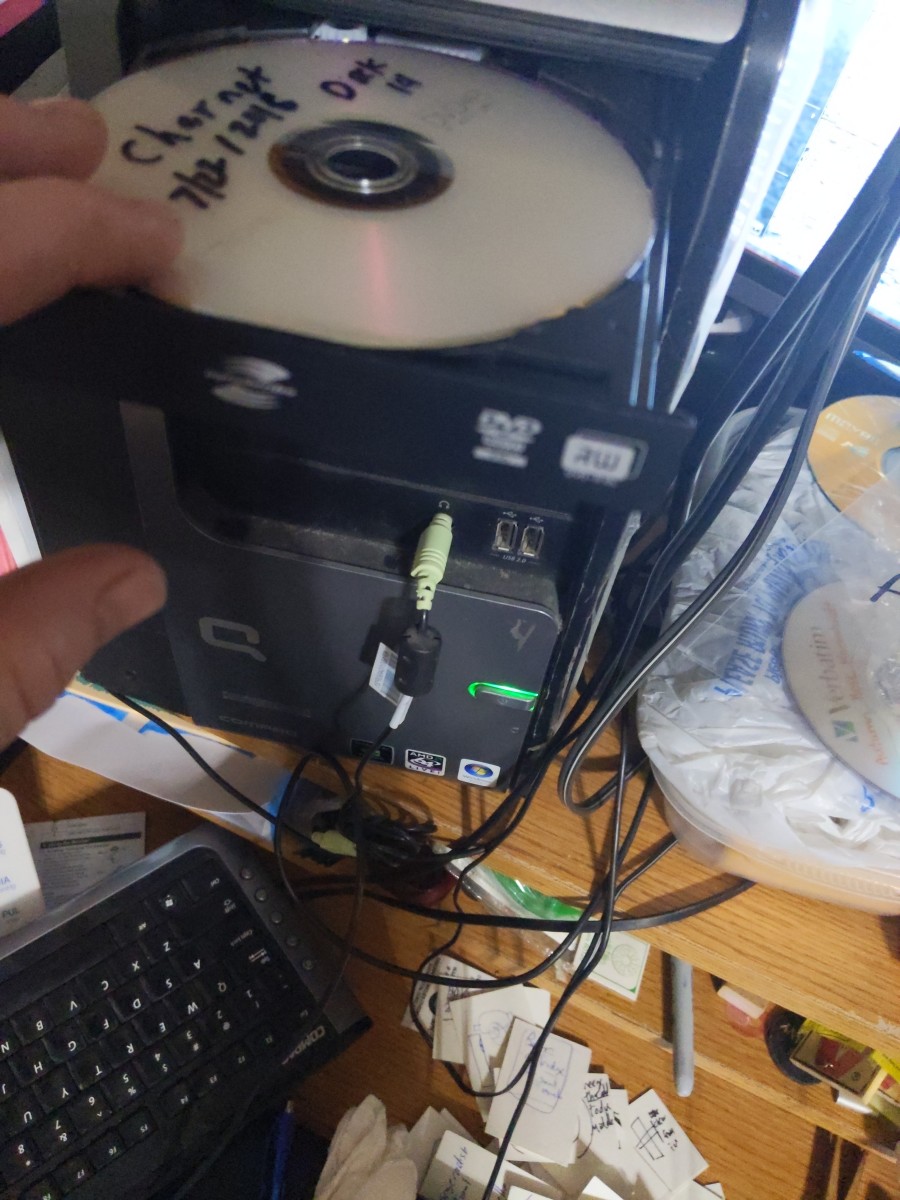 Disk into disk drive.  Click ok.
