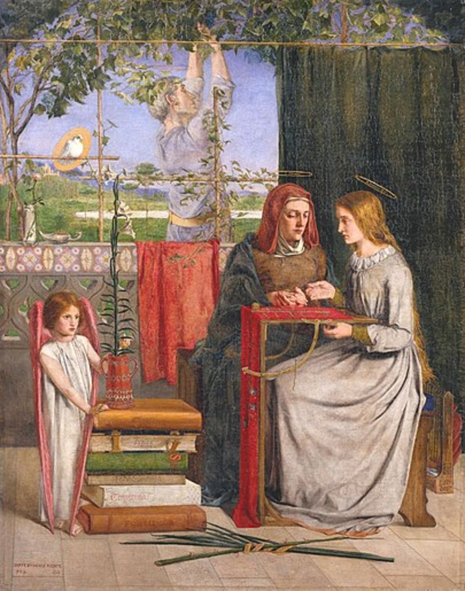 The Girhood of Mary Virgin (1849) - Dante Gabriel Rosetti (Italy/England)