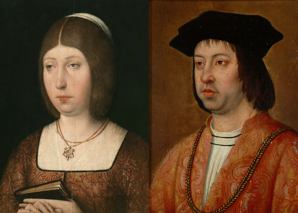 Left: Isabella I of Castile / Right: Ferdinand II of Aragon