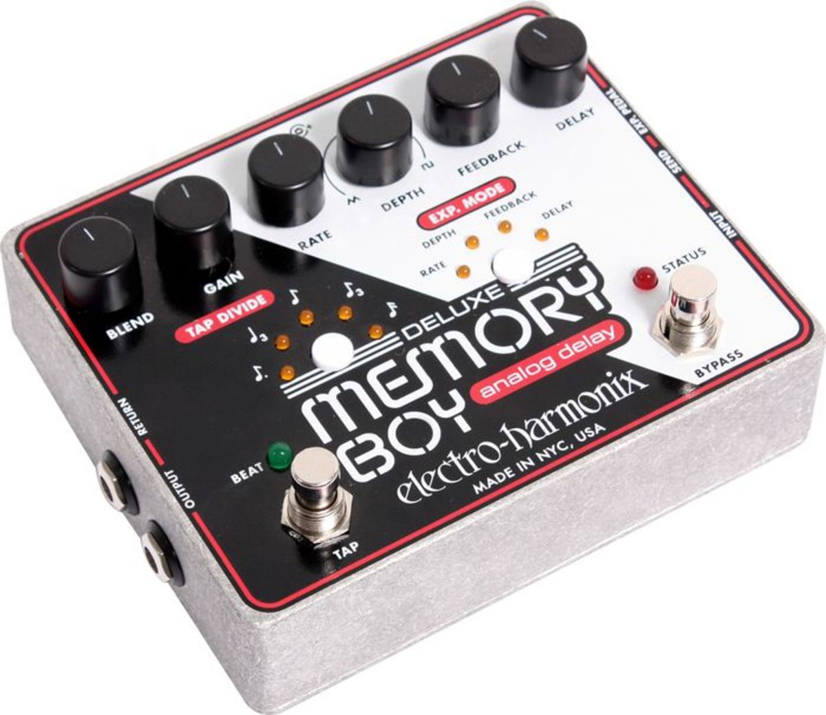 The Deluxe Memory Boy analog delay pedal by Electro-Harmonix is packed with cool features and great sounds.