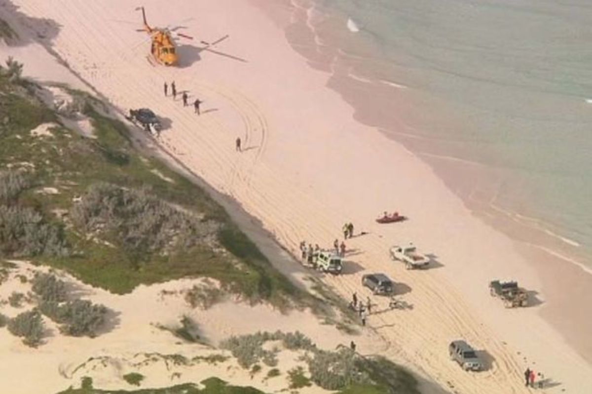 The emergency services at the scene at Wedge Island