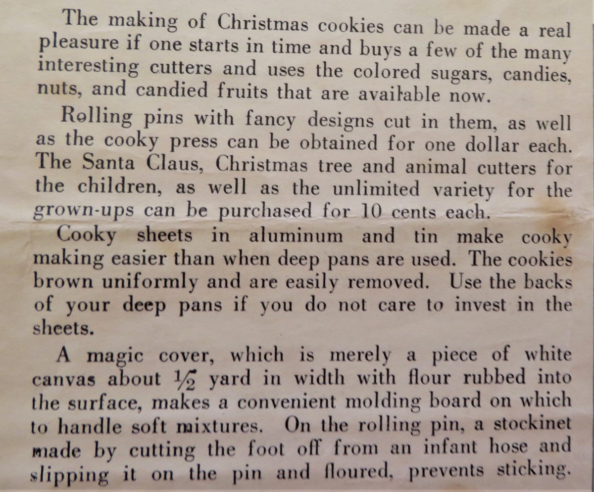 Information on the page regarding Christmas cookies in this Wisconsin Electric Power Company booklet.