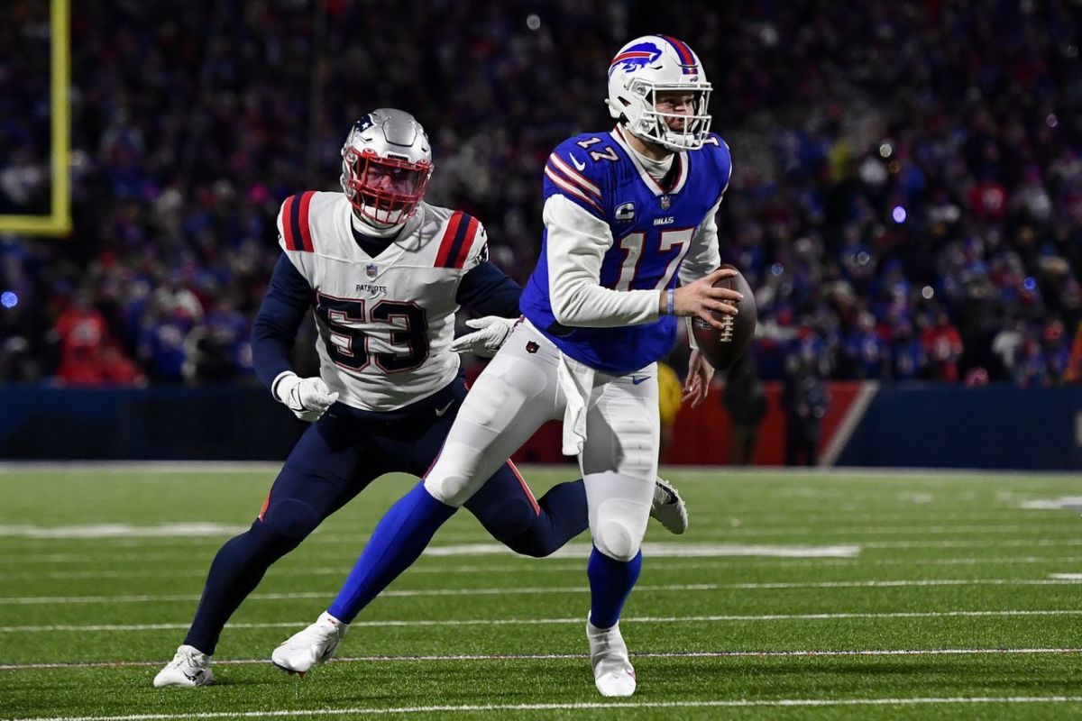 Josh Allen gets 5 touchdowns out of the Bill total 7 as Buffalo destroys New England to set up date vs Chiefs.