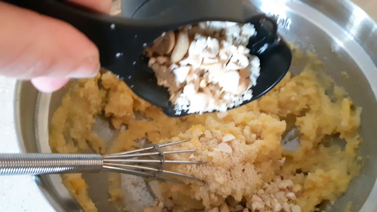 Blend in the chopped cashews