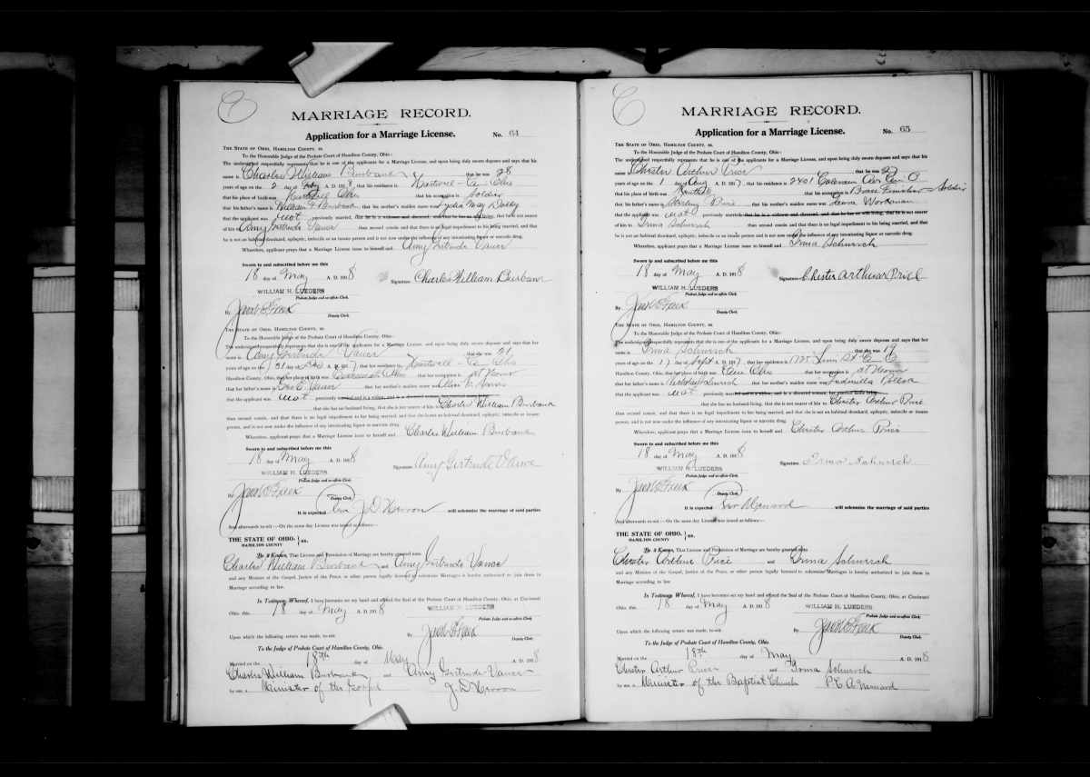 This marriage license is proof that the stories we heard about Grandma being married to a WWI soldier before our Grandpa were totally true.