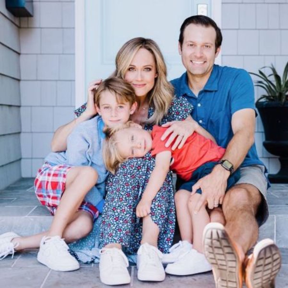 Nikki DeLoach's husband and two sons.