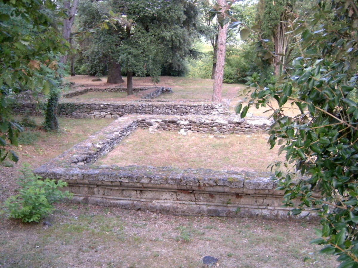 Remains of Etruscan temples at Marzabotto, Italy.