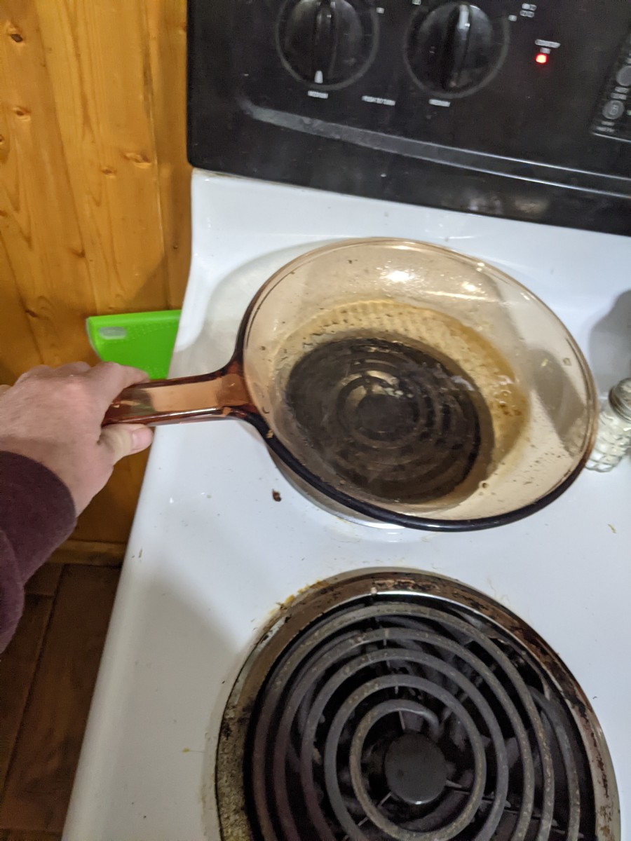Remove to a cool burner.
