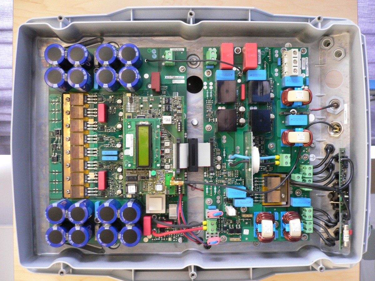 Inside view of a typical solar power inverter