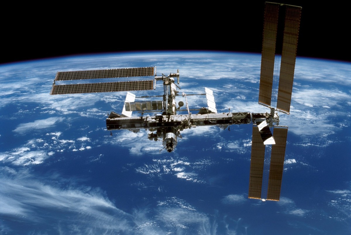 solar panels powering the international space station