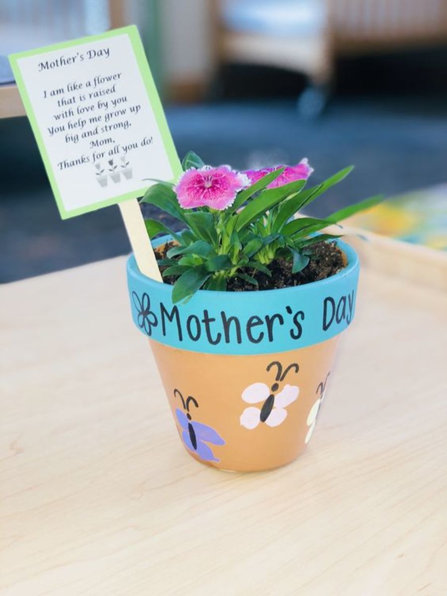 Painted Plant Pot With Poem