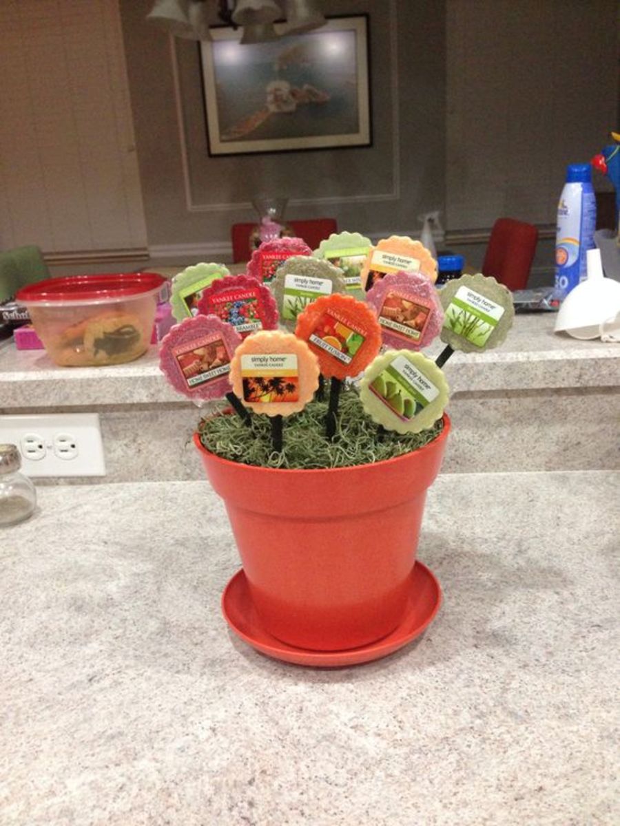 Candle Bouquet in Terracotta Pot