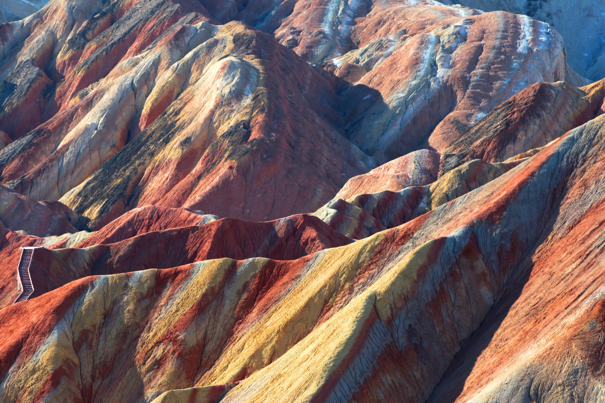 Colourful rocks of Zhangye National Park.