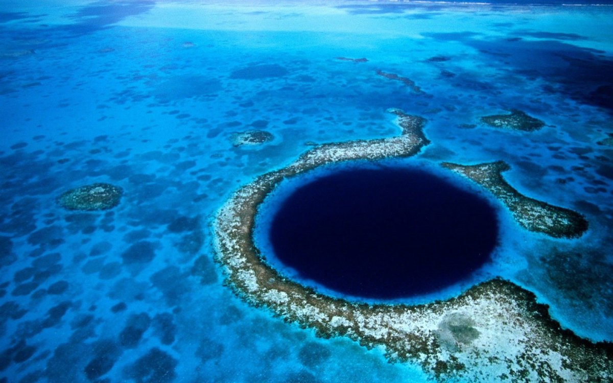 Aerial view of 'The Great Blue Hole'.