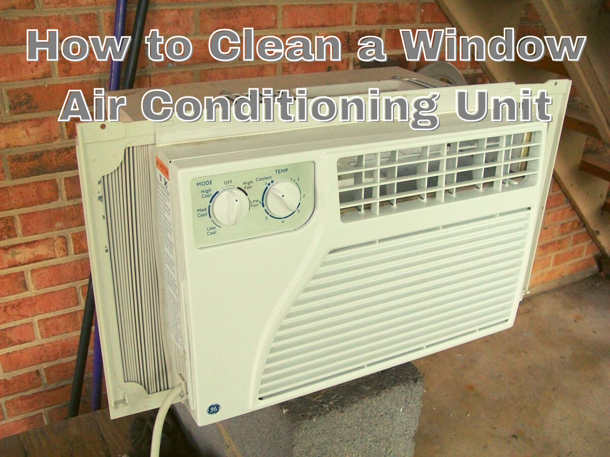 A window A/C in need of a little cleaning.
