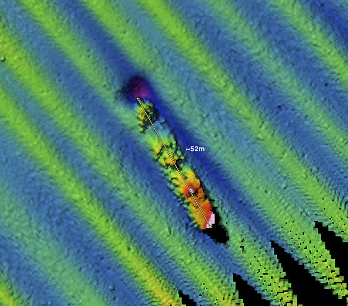 A sonar image of the USS Conestoga, capturing the end of a 95-year long mystery
