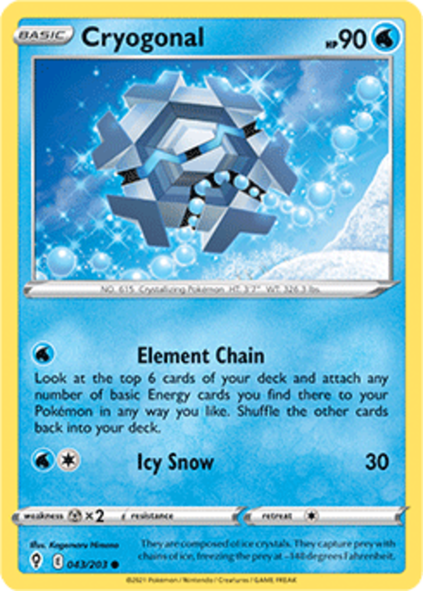Cryogonal is the ideal opening active Pokémon for this deck, allowing you to instantly power up your Kyogre!