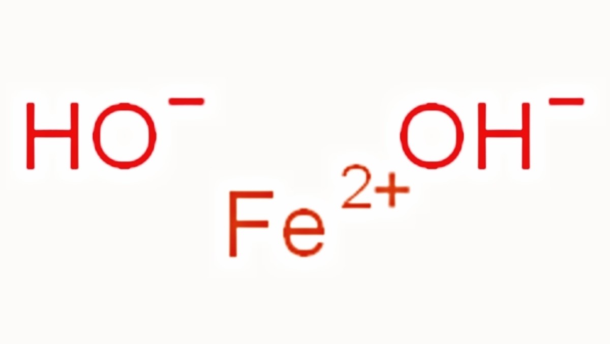 Chemical structure depiction of iron (II) hydroxide