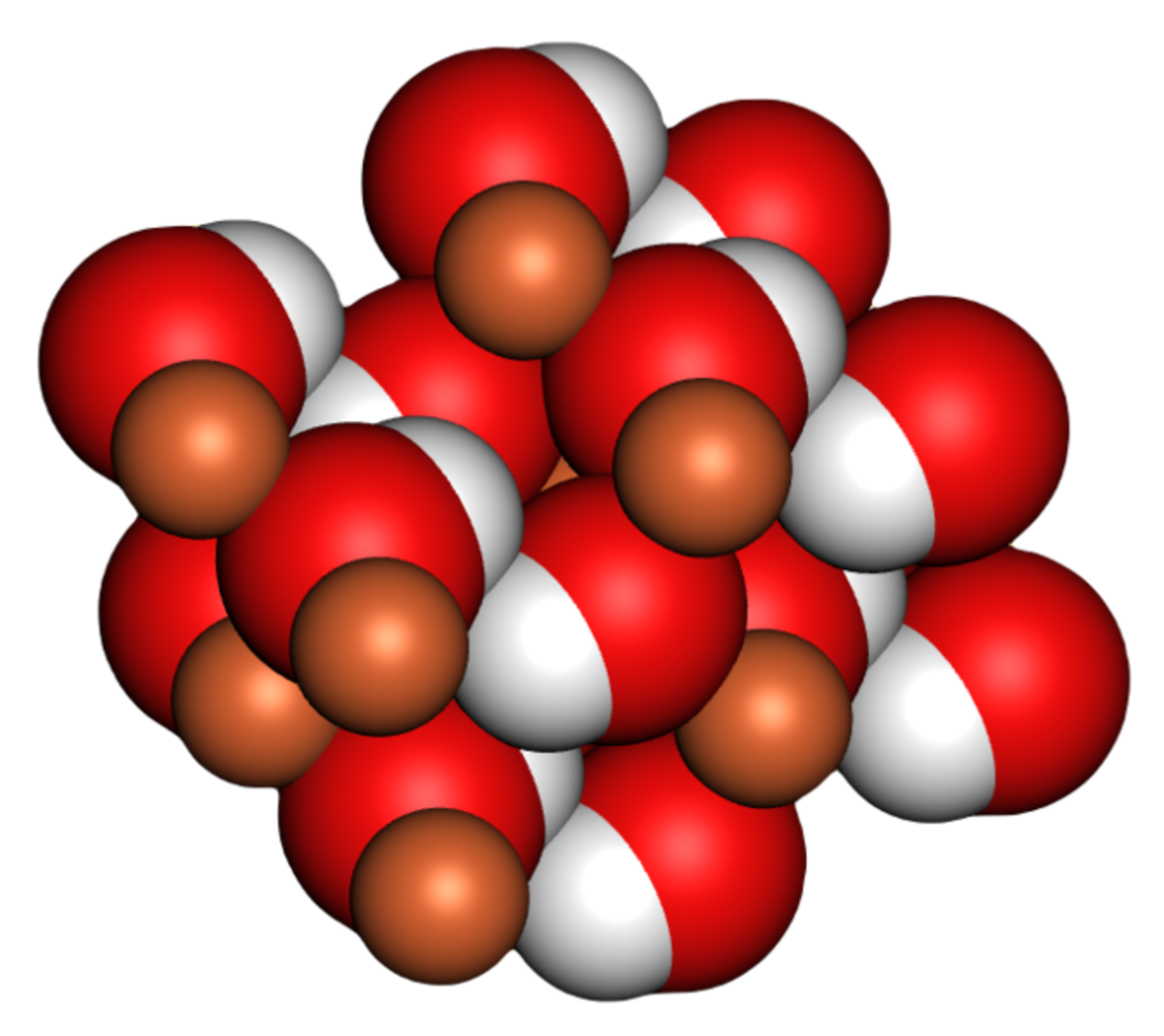 The iron (II) hydroxide in a layered structure.