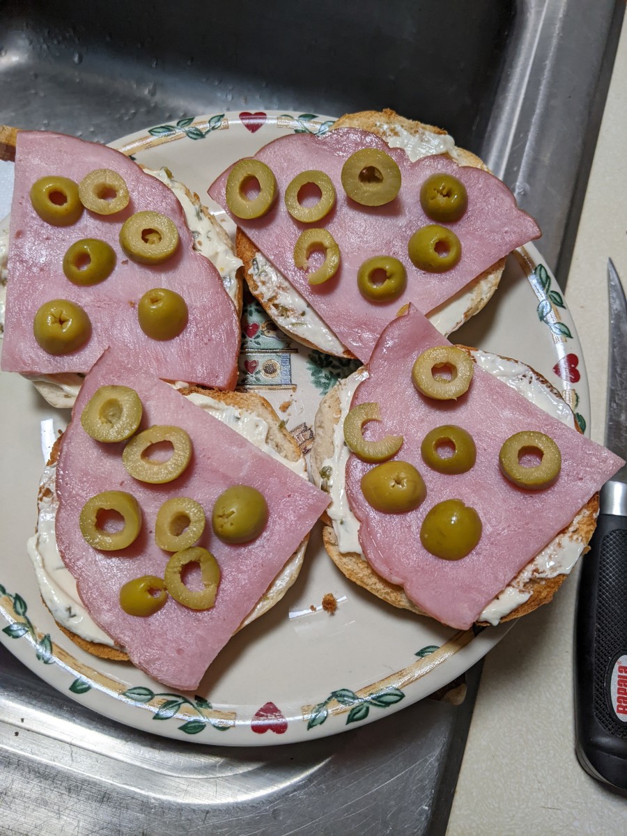 Bagel Snacks - Olives - Ham - Cream Cheese