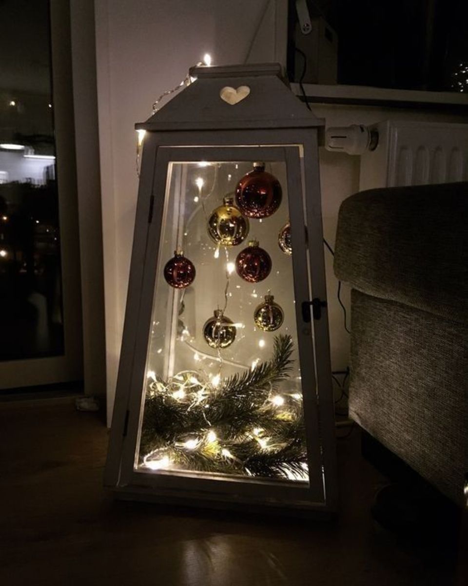 Light-Up Lantern Filled With Ornaments