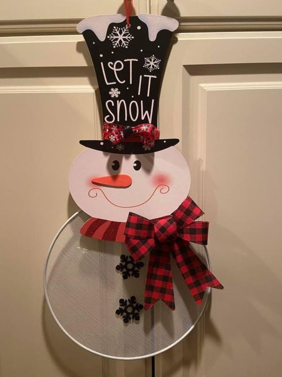 Let It Snow Splatter Screen Snowman Sign