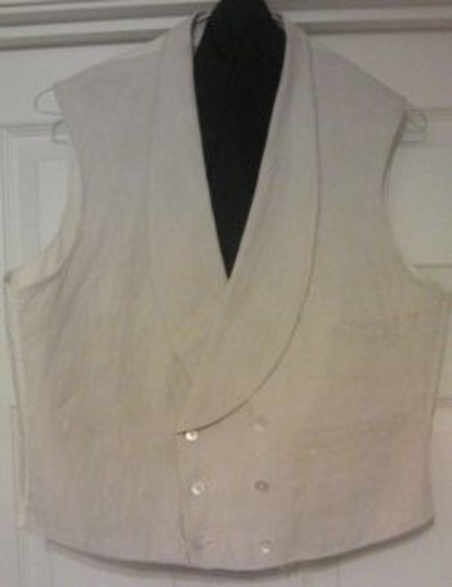 Double-breadted linen waistcoat with shawl lapel