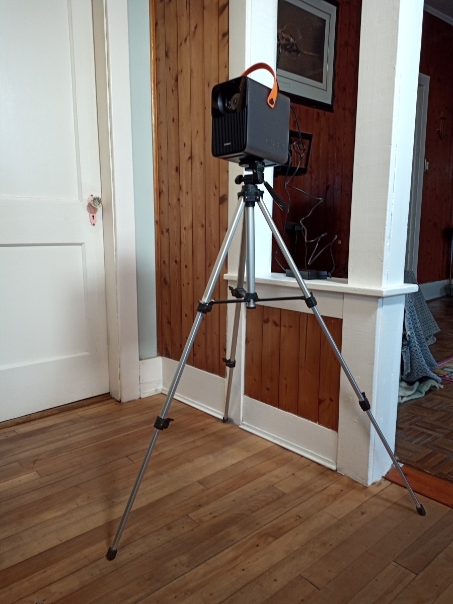 Although utilitarian in design, a large tripod is ideal when using the Cube4 in a variety of locations