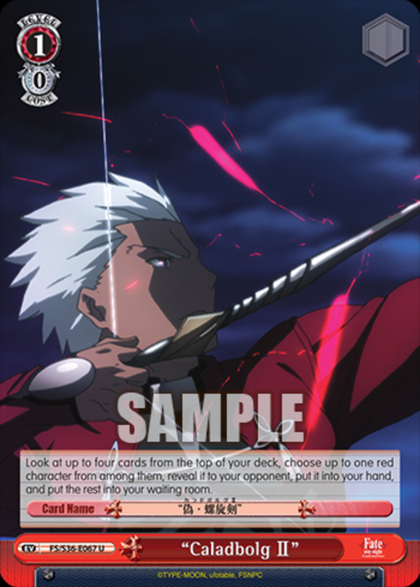 This is an Event card from the Fate/stay night expansion.