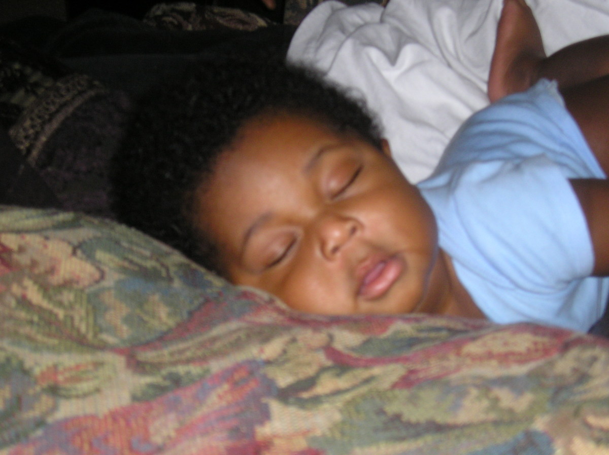 A child goes to sleep.