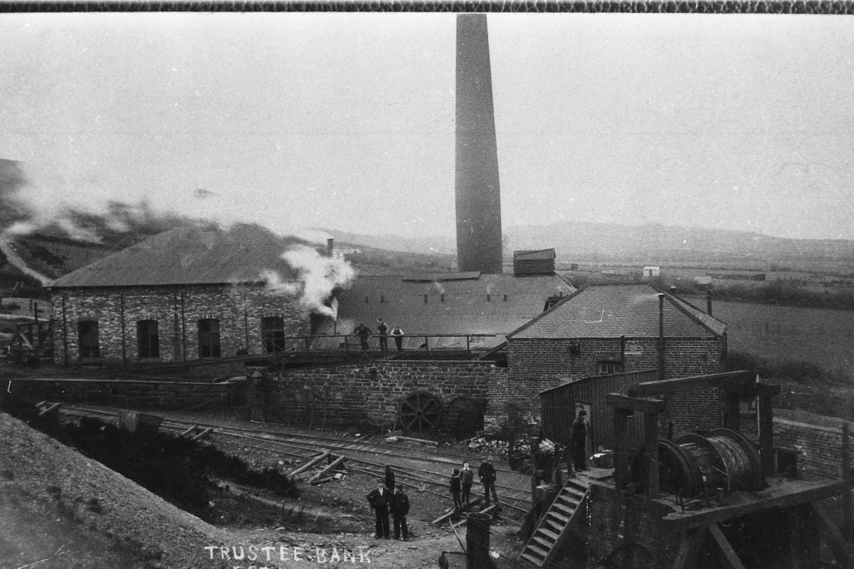The winding house beside the tracks at Trustee ironstone mine, third in the succession of drift workings into Eston Hills that eventually reached Guisborough, several miles away