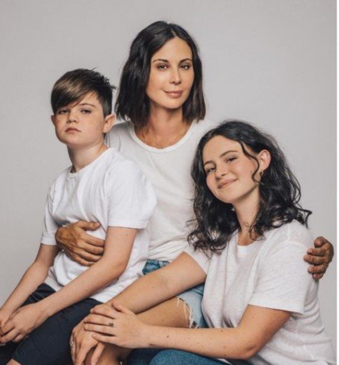 Catherine Bell and her two children