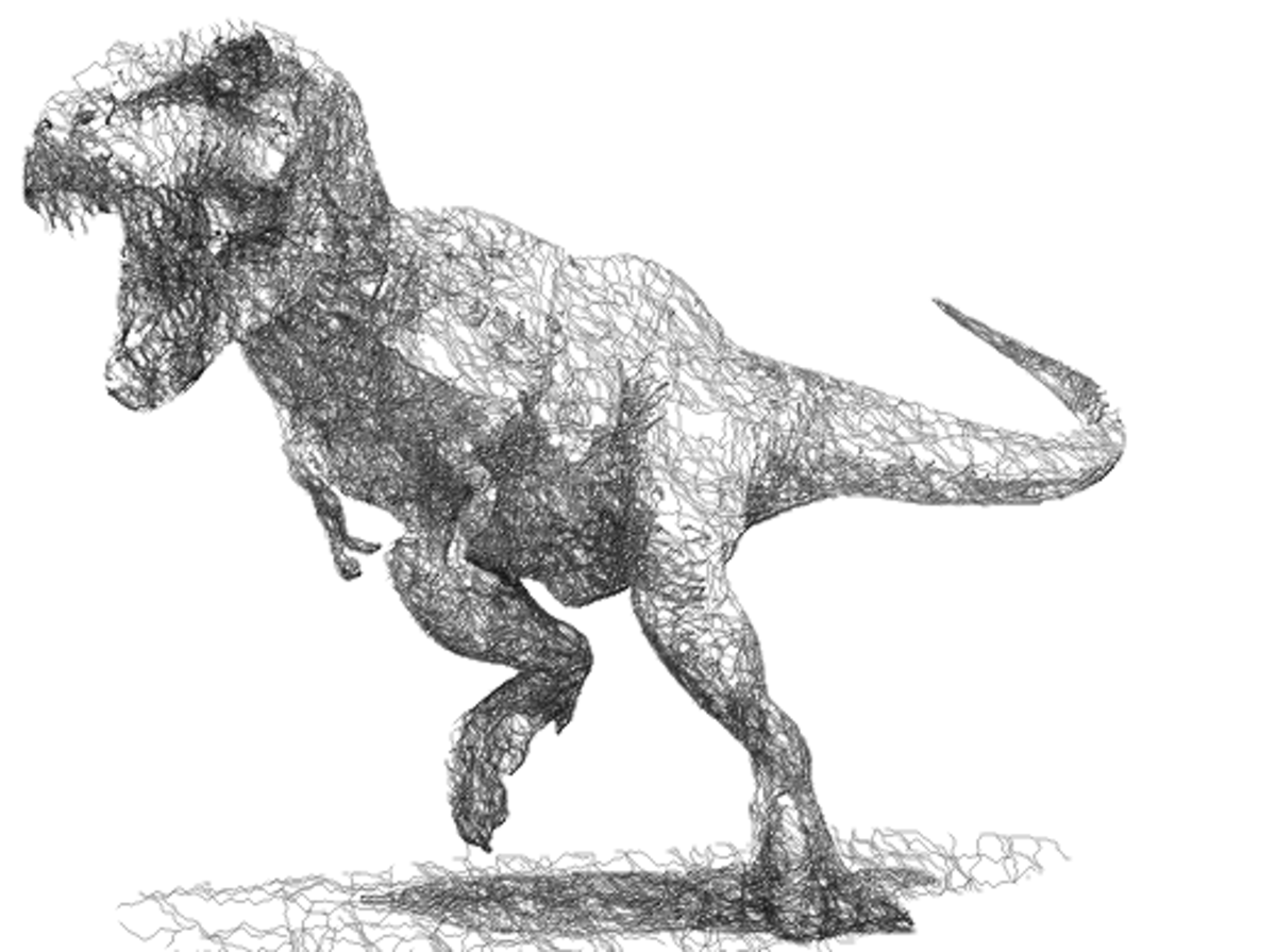 Tyrannosaurus rex line drawing