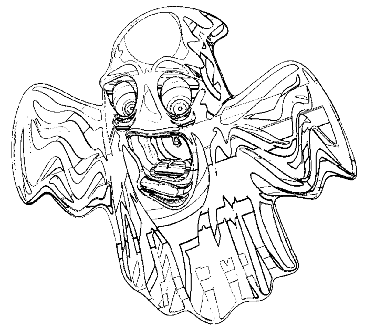 Edge drawing from a ghost image with a transparent background