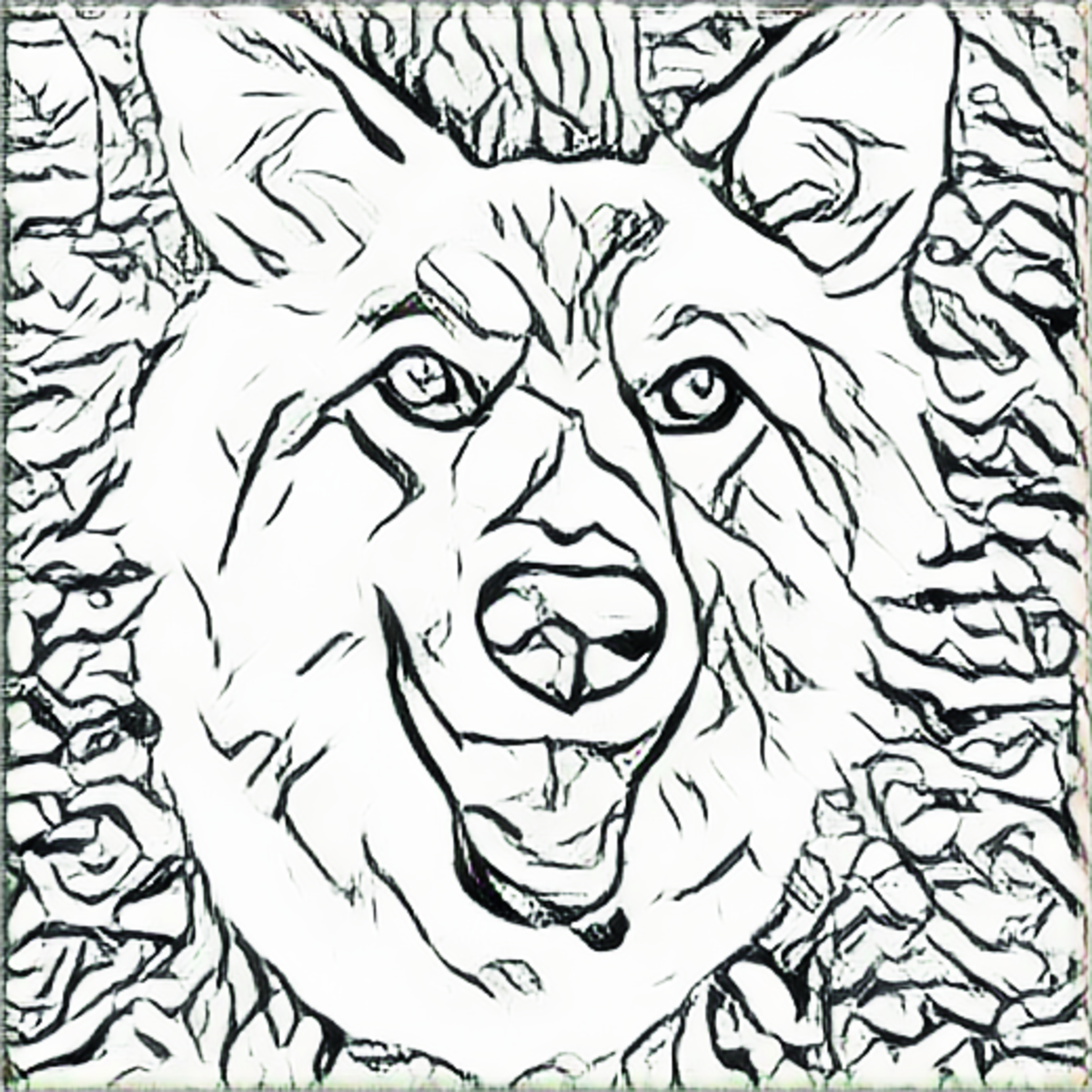 Photo to line drawing using AI style transfer