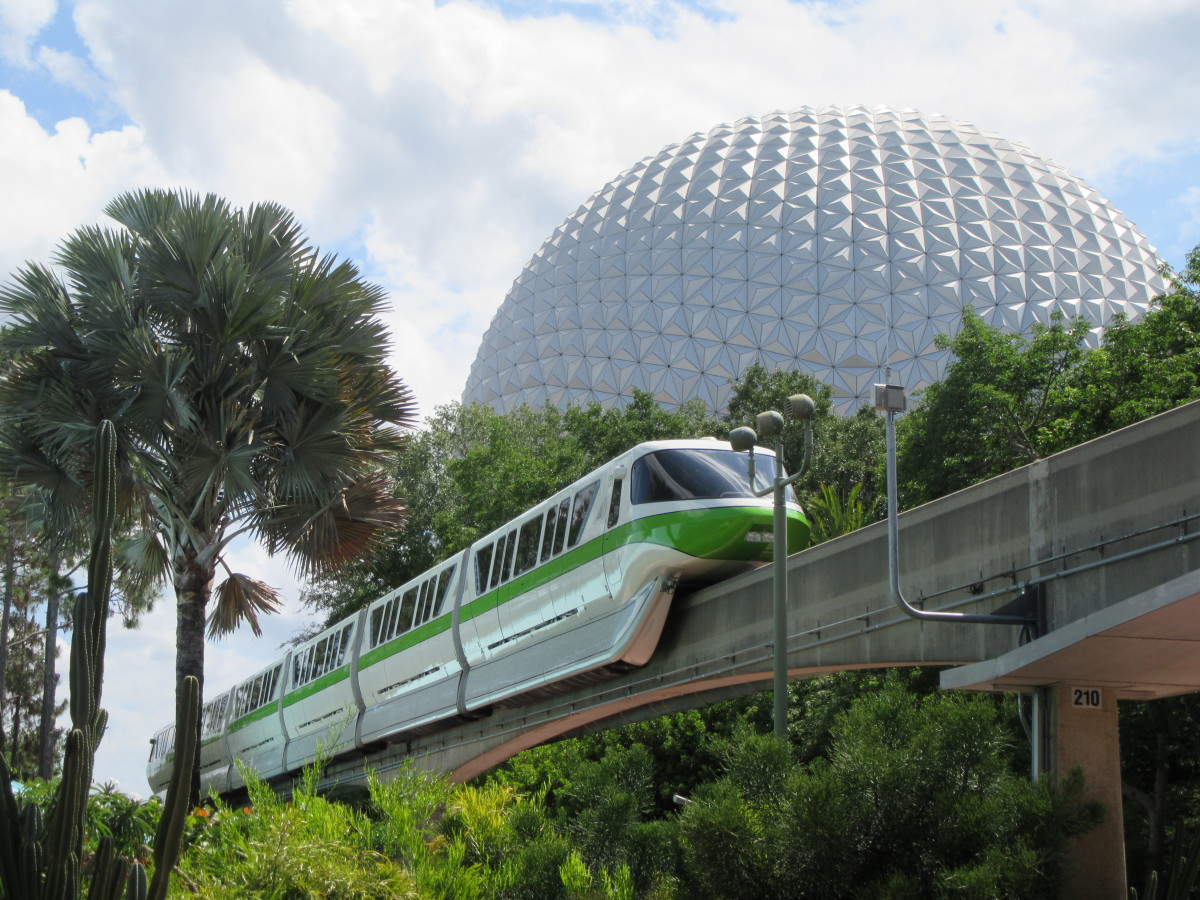 The ever iconic monorail. The track for the EPCOT loop actually travels within the boundaries of the park. 