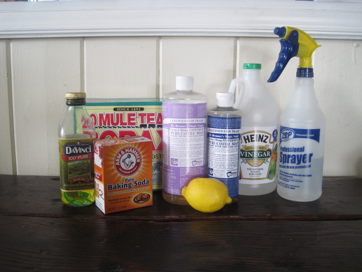 Assemble your supplies and make your homemade household cleaners.