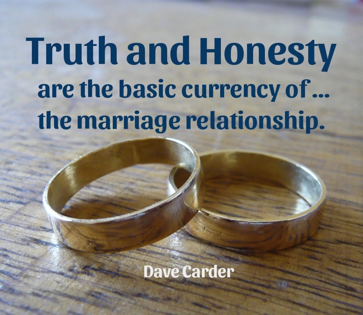Truth and honesty are the basic currency of ... the marriage relationship.