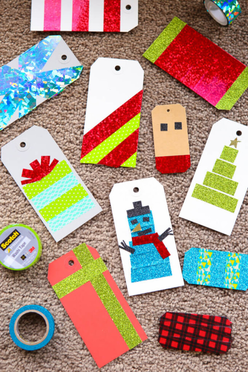 Create custom gift tags with washi tape