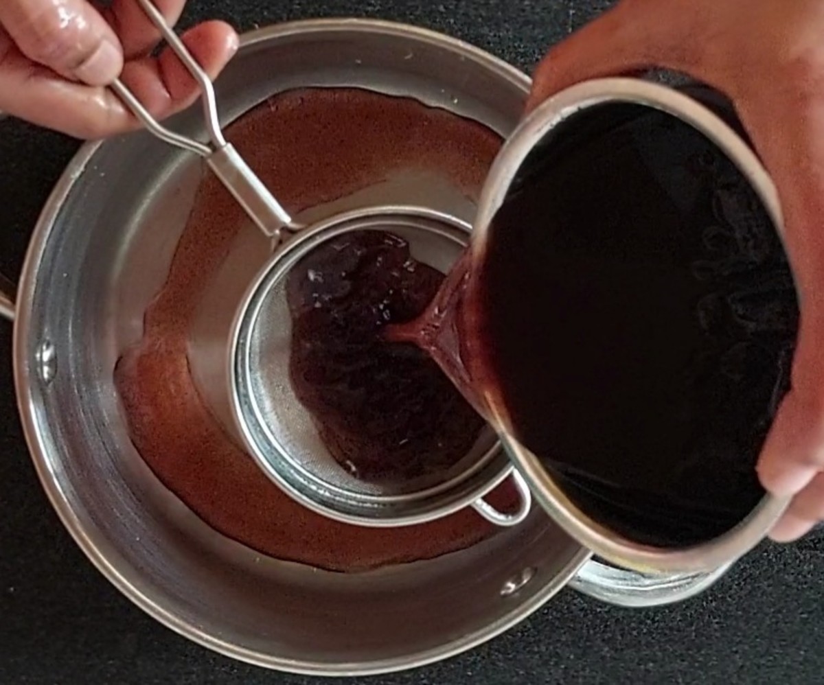 Filter the kokum juice into a vessel and discard the residue.