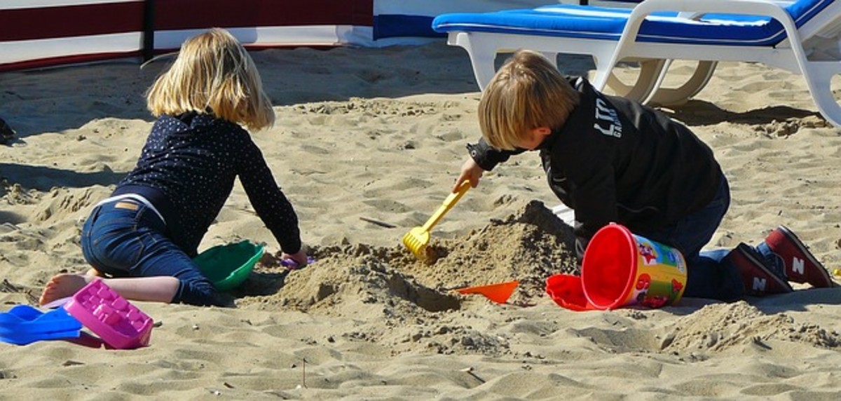 Playing sandcastle is one of my kids favorite play