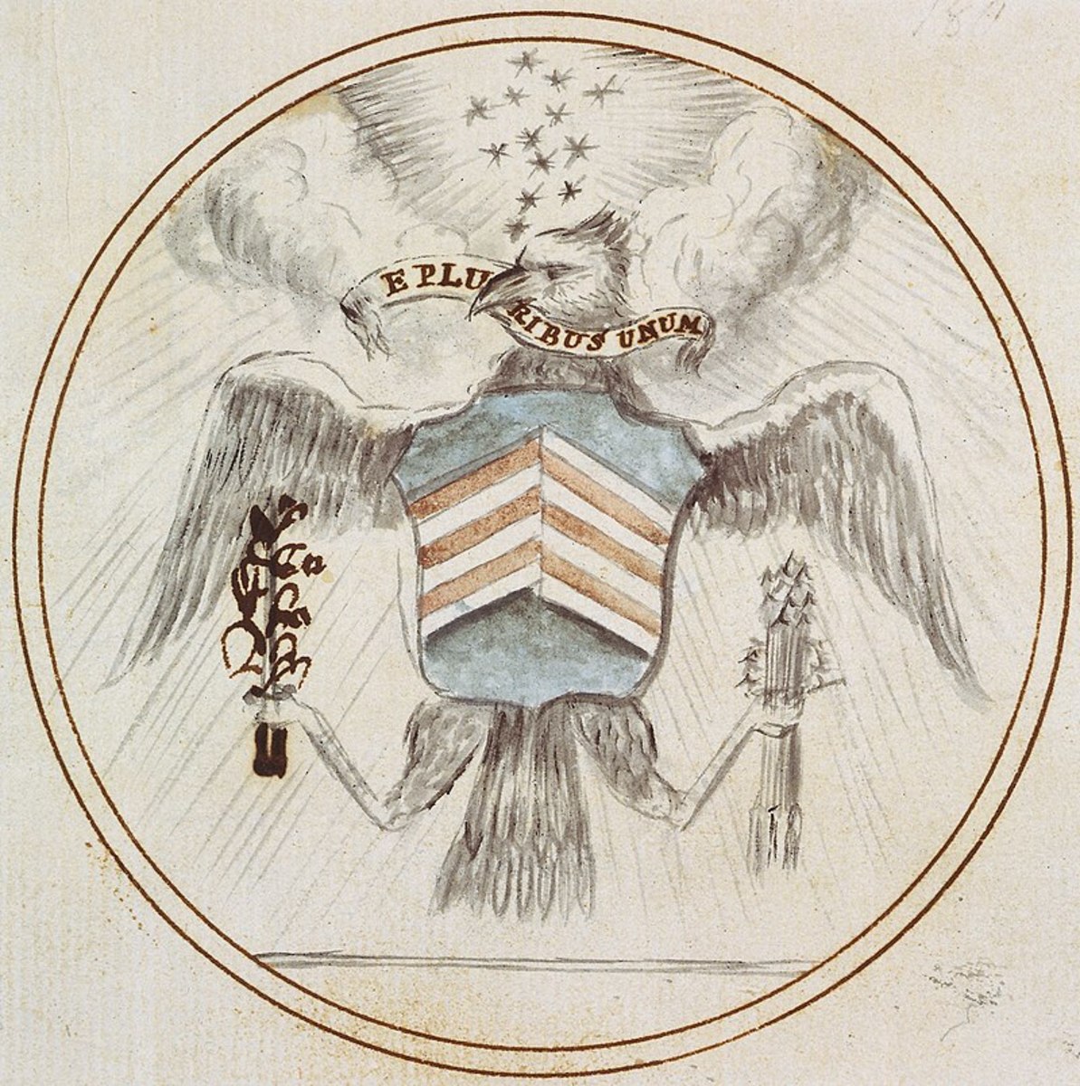 Charles Tomson’s original design of the Seal of the United States.