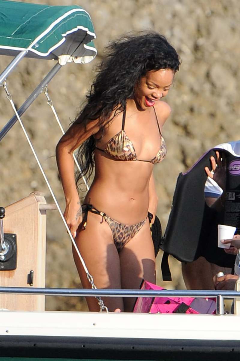 Rihanna in Leopard Print Bikini