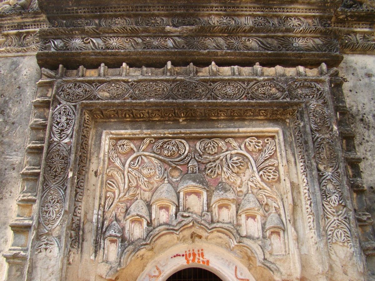 Stucco decoration; a temple in Dubrajpur, Birbhum