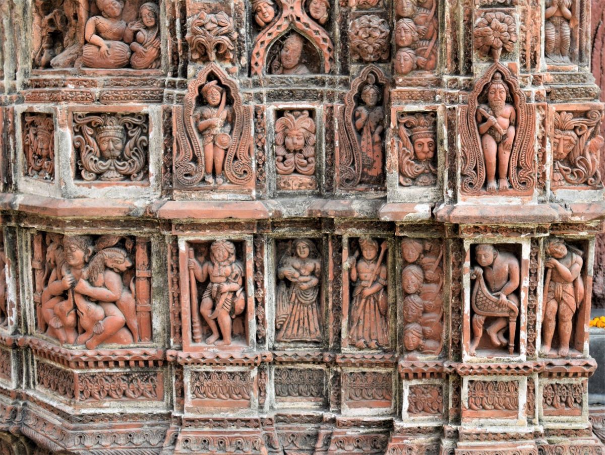 Terracotta tiles with Bas-relief; Shiva temple, Sribati; Purva Bardhaman