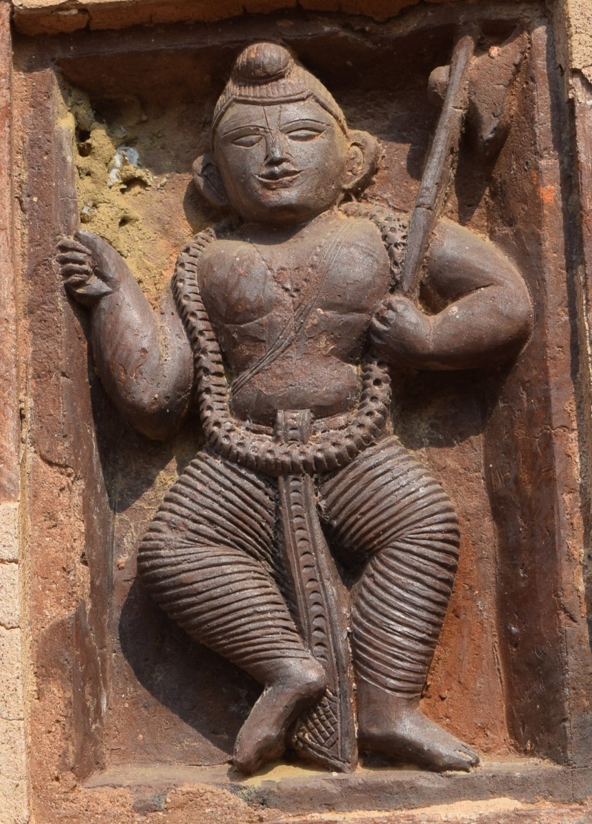 Prashurama in terracotta; Kali temple, Itanda, Birbhum