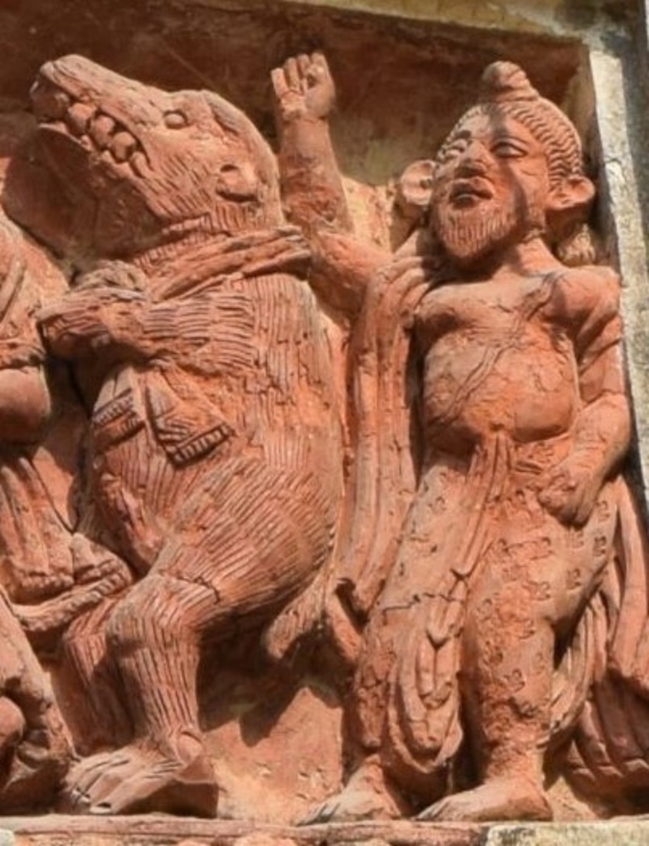 Jambaban; terracotta; Shiva temple, Sribati; Purva Bardhan district