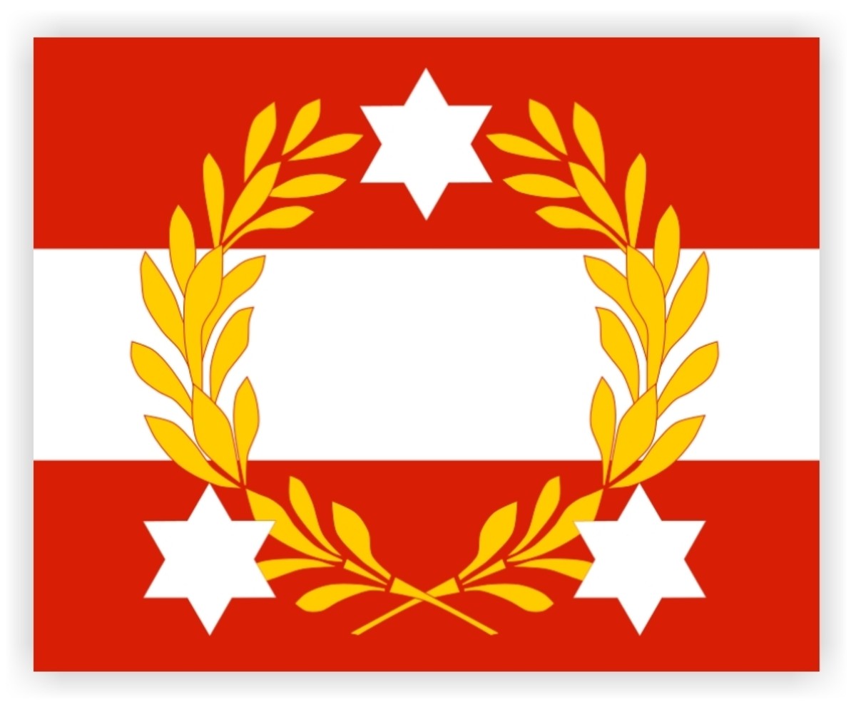 This flag was stipulated by the law in 1915 as the rank flag of the Austro-Hungarian Groß-Admiral but it was not used.