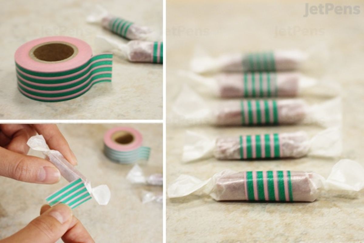 Make custom candy wrappers with a bit of waxed paper and some washi tape